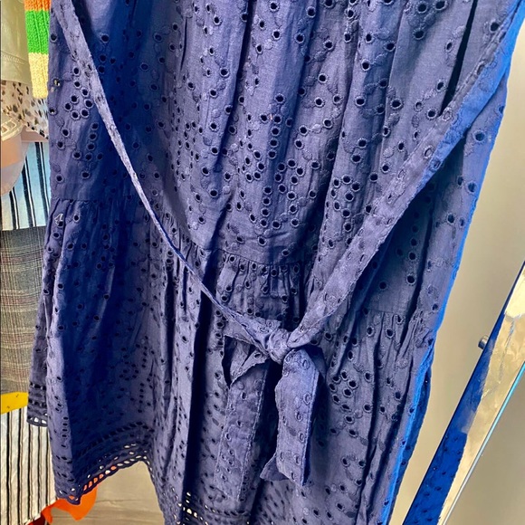 BCBGMaxAzria Eyelet Ruffle Dress -Pacific Blue New - Picture 10 of 12